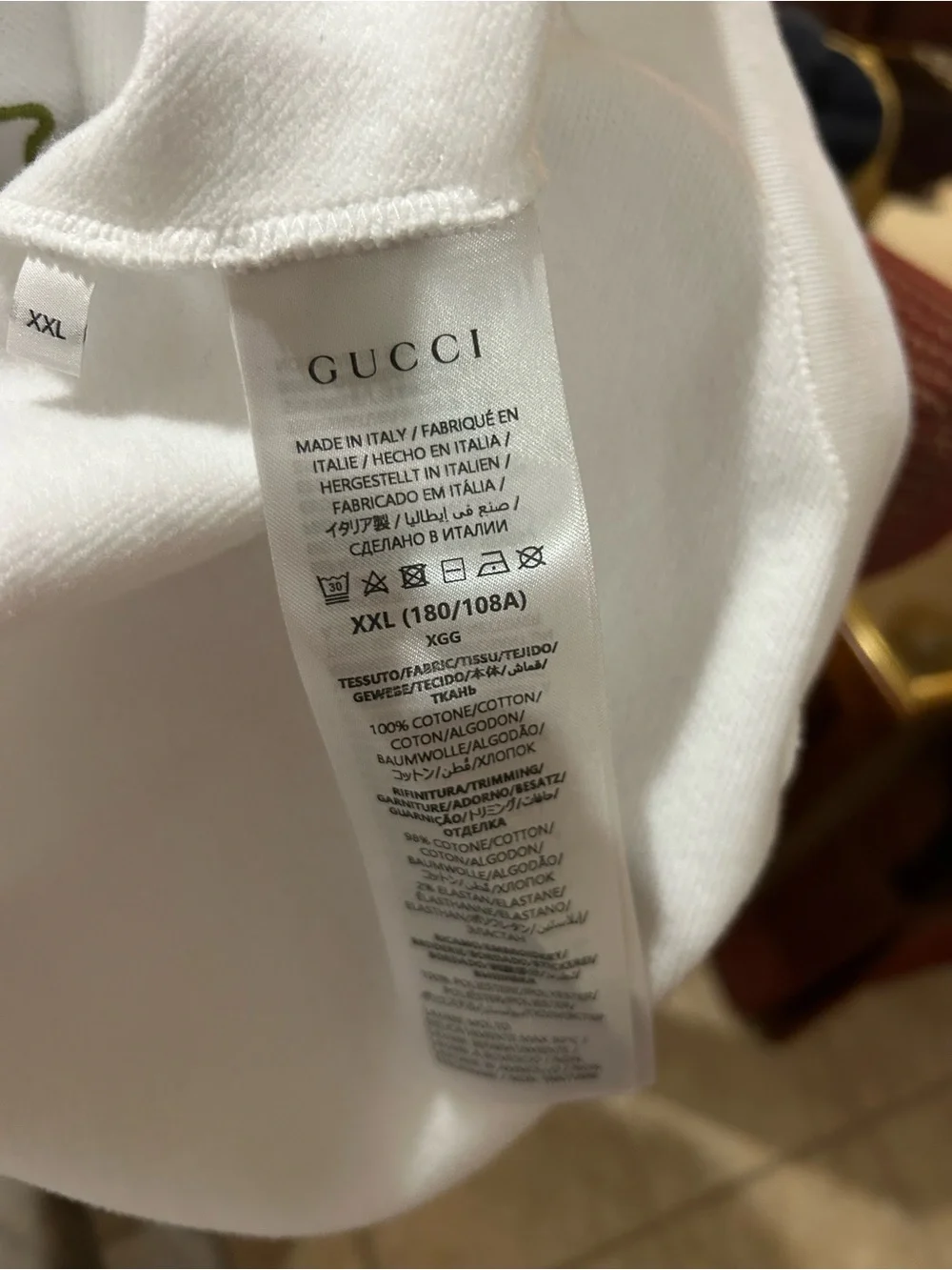 Men's Gucci, embroidered cotton hoodie, size XXL made in Italy
